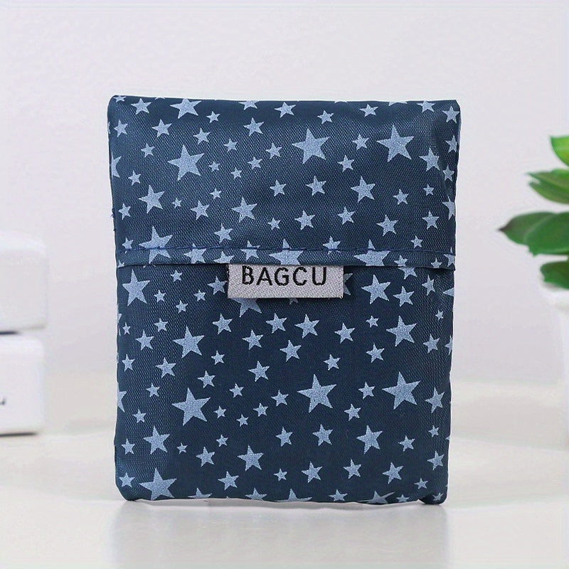 Star Printed Reusable Grocery Bag Foldable Shopping Bag Waterproof Tote Bag