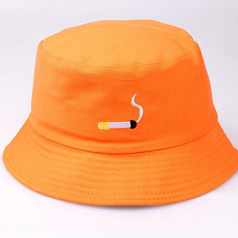 Unisex Foldable Sunshade Bucket Hat Alien Pattern Double sided Sun Hat