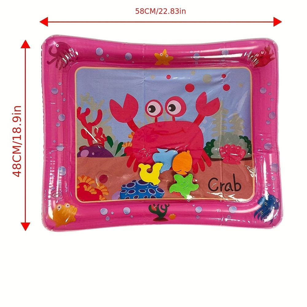 Baby Water Play Mat Inflatable Pat Water Mat Marine Life Crawling Mat