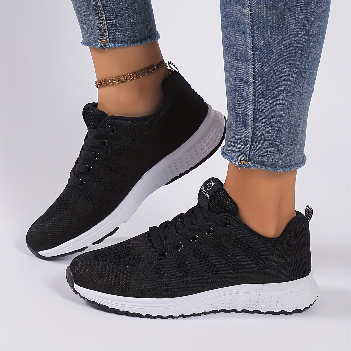 Women's Rainbow Mesh Sneakers Lace Up Sporty Running Shoes