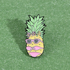 Creative Pineapple Shaped Bikini Alloy Brooch