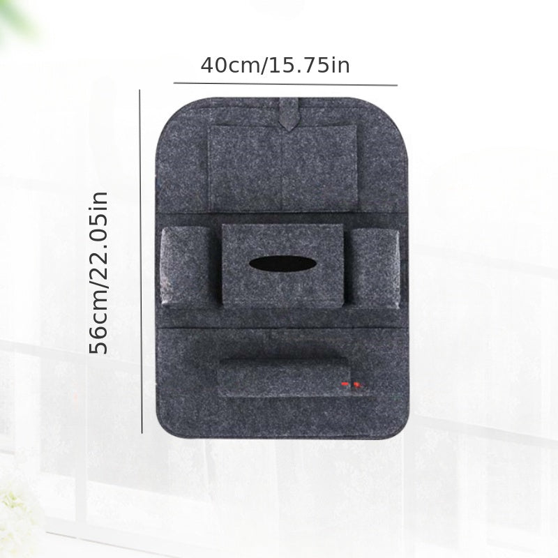 Car Seat Back Storage Bag Anti-kick Mat Tissue Box Holder Car Storage Bag