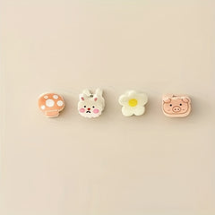 4pcs Small Hair Clips Animal Strawberry Rainbow Cloud Mini Clip