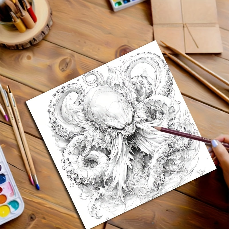 Mythological Creatures Adult Coloring Book - 20 Thick Pages