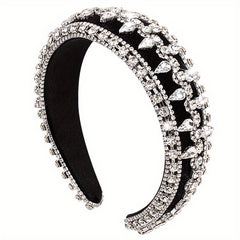 Baroque Crystal Headband Rhinestone Brim Head Hoop Vintage Hair Accessories