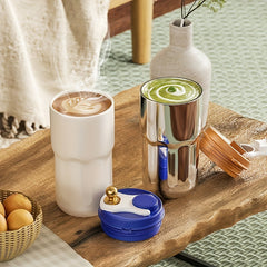 Insulated Stainless Steel Vacuum Cup with Temp Display for Hot & Cold Drinks