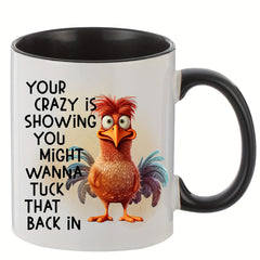 11 1oz 330ml Chicken Pattern Ceramic Cup Creative Cartoon Coffee Cup