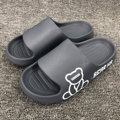 Men's Cartoon Bear Cloud Slides Pillow Slippers Lightweight Shoes