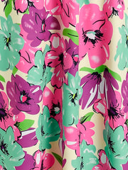  Flower Pattern Cami Top High Stretch Casual Cami Top