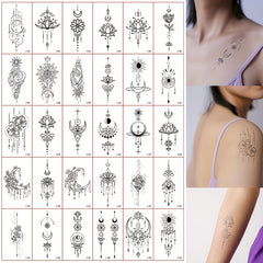 Moon Star Waterproof Temporary Tattoos, 30 Sheets