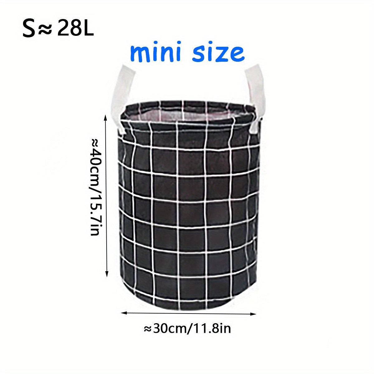Fabric Cotton Linen Clothes Basket Waterproof Storage Plaid Design