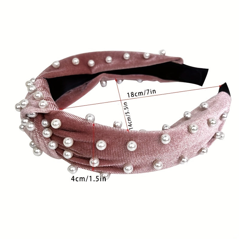 Vintage Faux Pearl Headband for Women