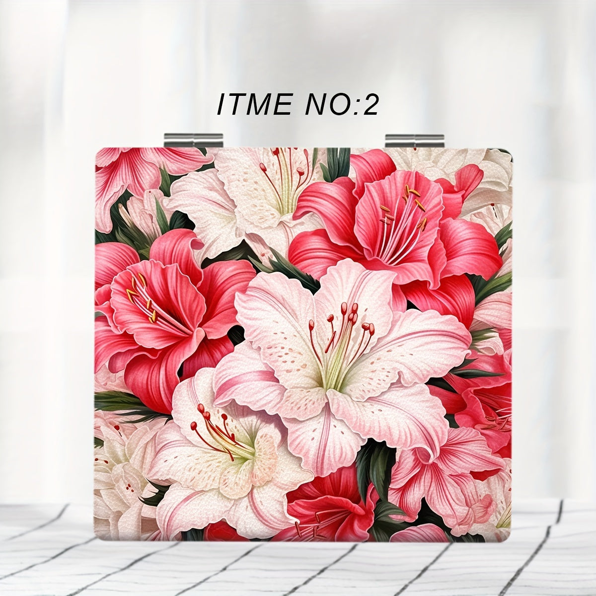 Portable Floral Series Makeup Mirror Compact Travel Mirror