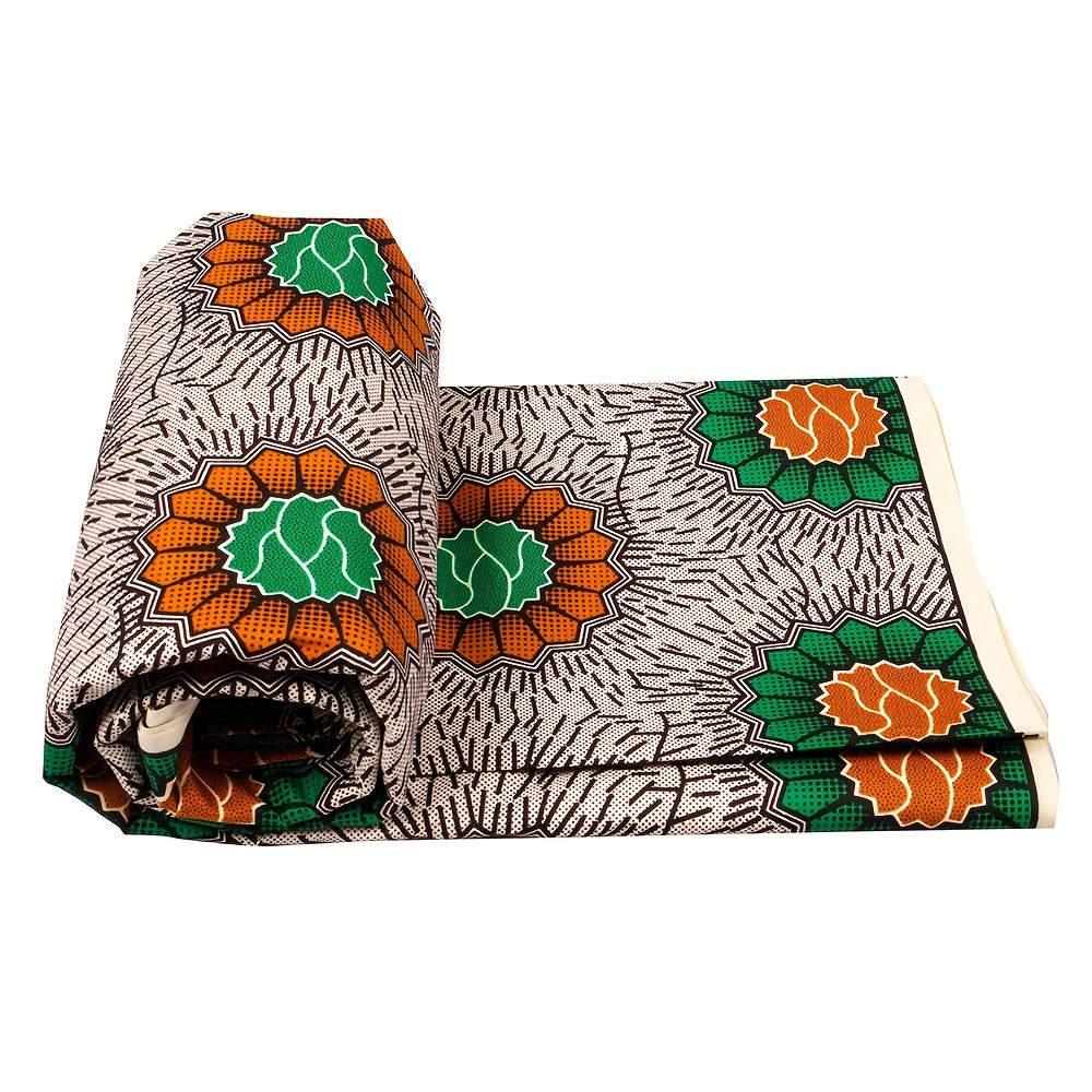 African Wax Dye Polyester Ankara Fabric 2 Yards Double-Sided Print
