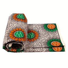 African Wax Dye Polyester Ankara Fabric 2 Yards Double-Sided Print