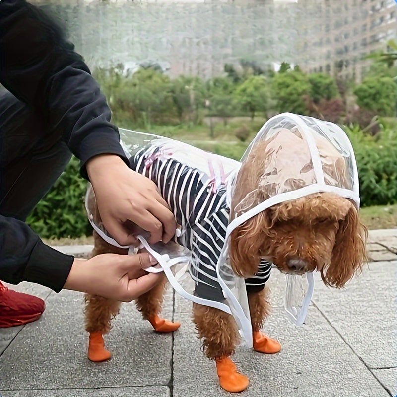 Transparent Pet Raincoat Outdoor Pet Supplies Puppy Hooded Raincoat
