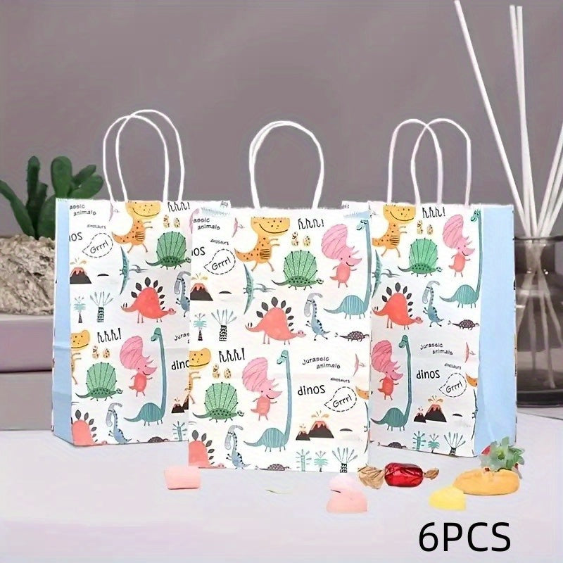 6pcs Dinosaur Gift Bags Birthday Party Home Decoration Supplies