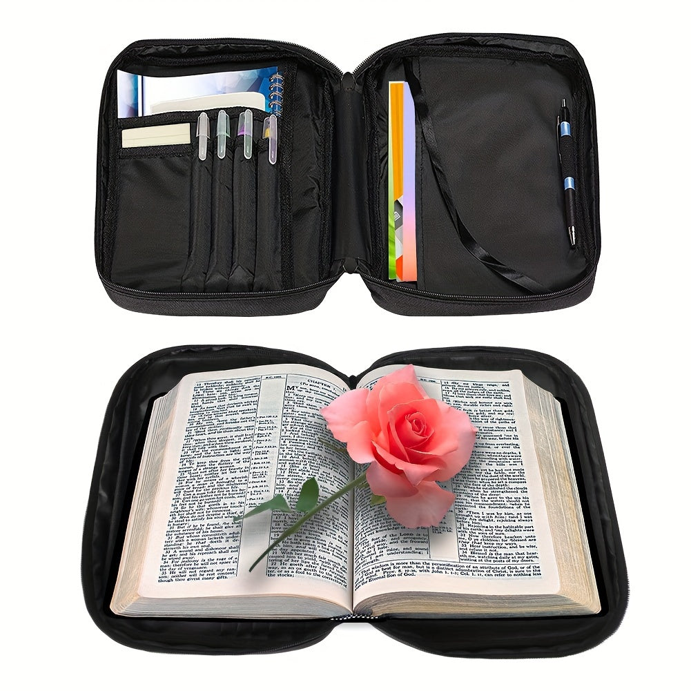 Vintage Denim Bible Cover Portable Bookcase Protection With Handle and Pocket