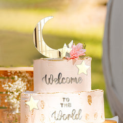 Moon & Stars Cake Topper for Dessert Table Decor