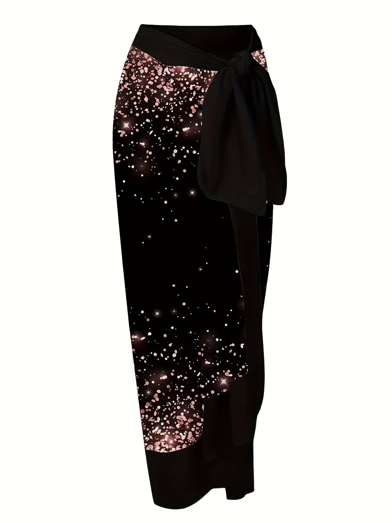 Sparkle Print Tie Shoulder One Piece Bathing suit Set