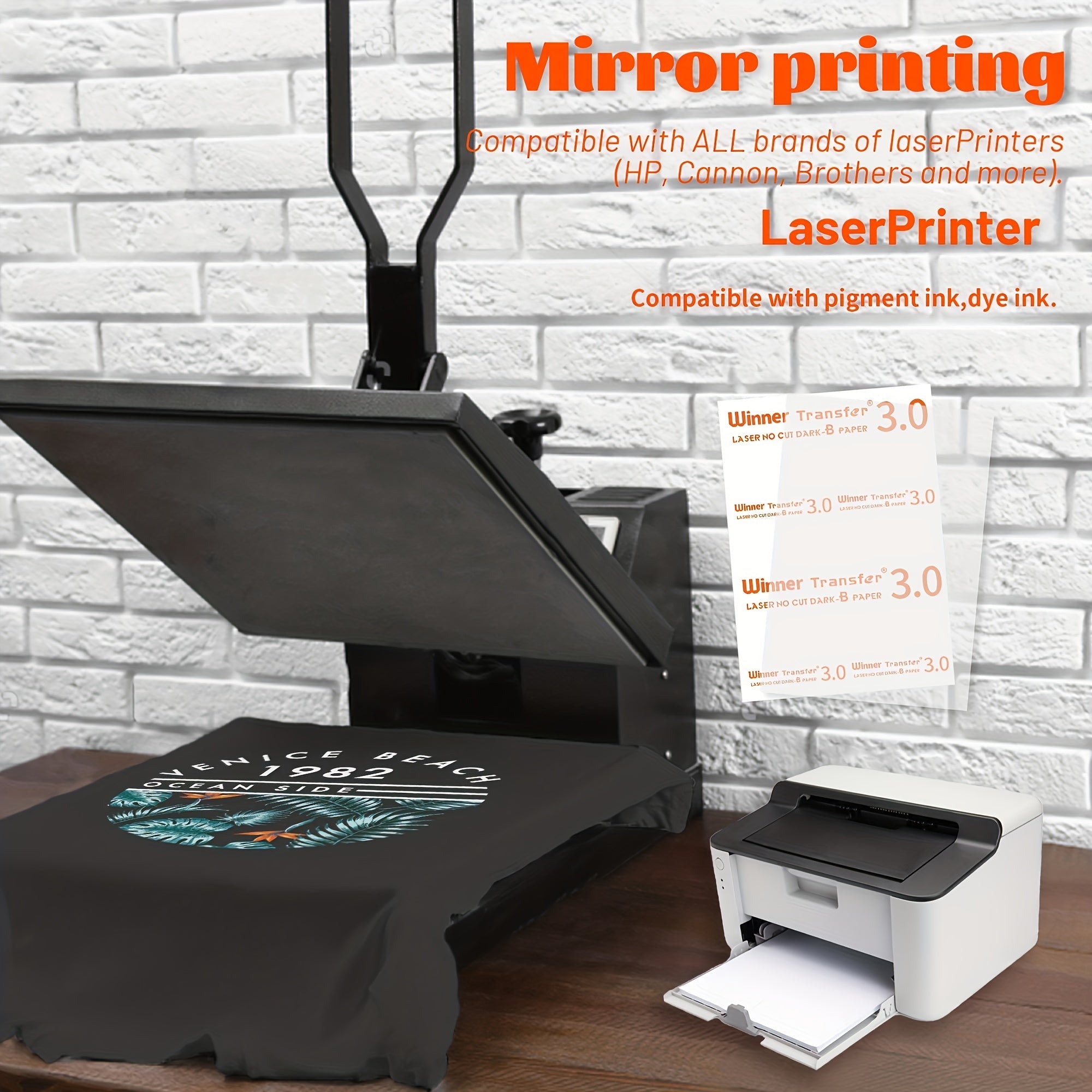 50 Laser No Cut Dark Thermal Transfer Paper A5 10 Sheets