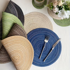 4pcs Boho Ramie Coasters Heat Insulating Placemats for Home Decor