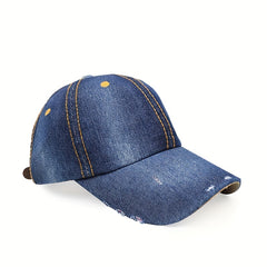 Distressed Denim Baseball Cap Hip Hop Unisex Dad Hat