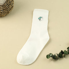 Cartoon Bear Print Socks Comfy Mid Tube Socks Women's Stockings & Hosiery