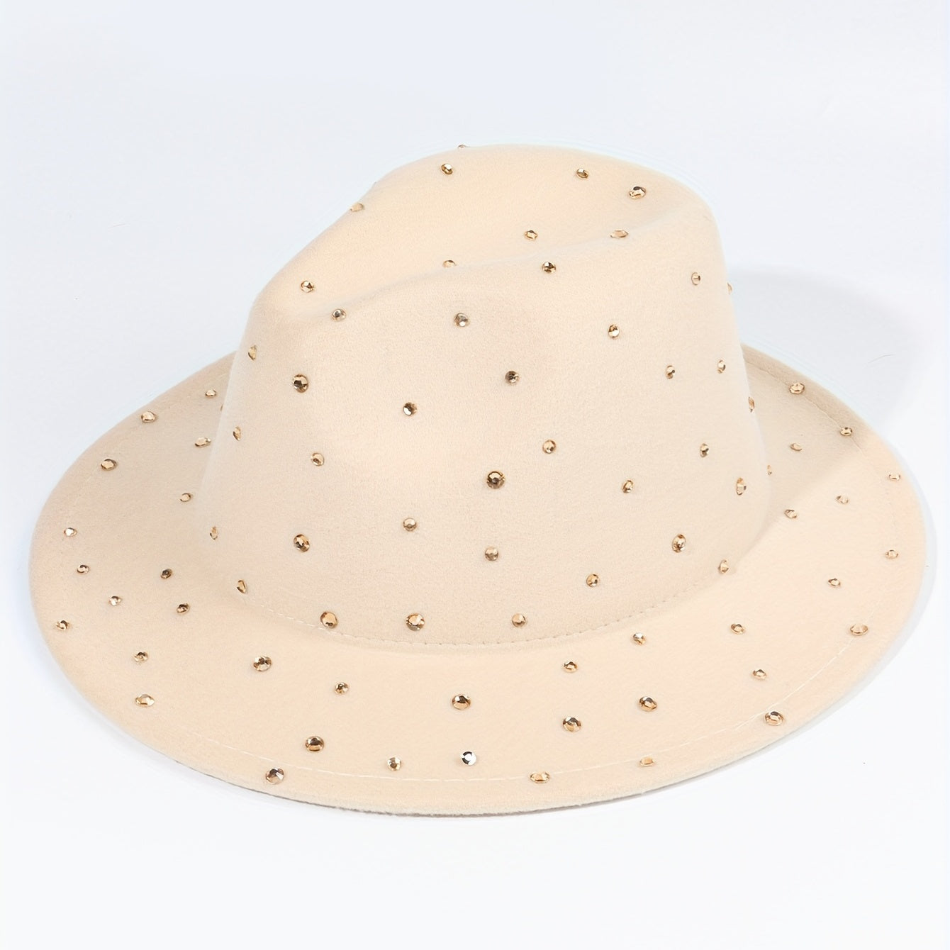Y2K Rhinestone Decor Fedora Cap Unisex Jazz Hats Lightweight Felt Hat