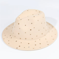Y2K Rhinestone Decor Fedora Cap Unisex Jazz Hats Lightweight Felt Hat