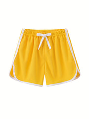 Girls Solid Drawstring Pants Casual Sport Shorts For Summer Beach Kids Children