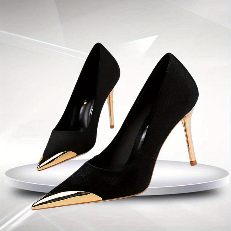 Women's Metal Toe High Heels Stilettos Dress Pumps