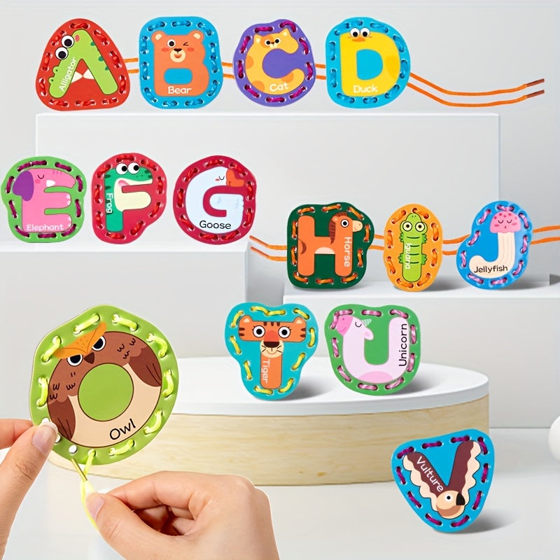 Alphabet Beading Game for Kids' Fine Motor Skills
