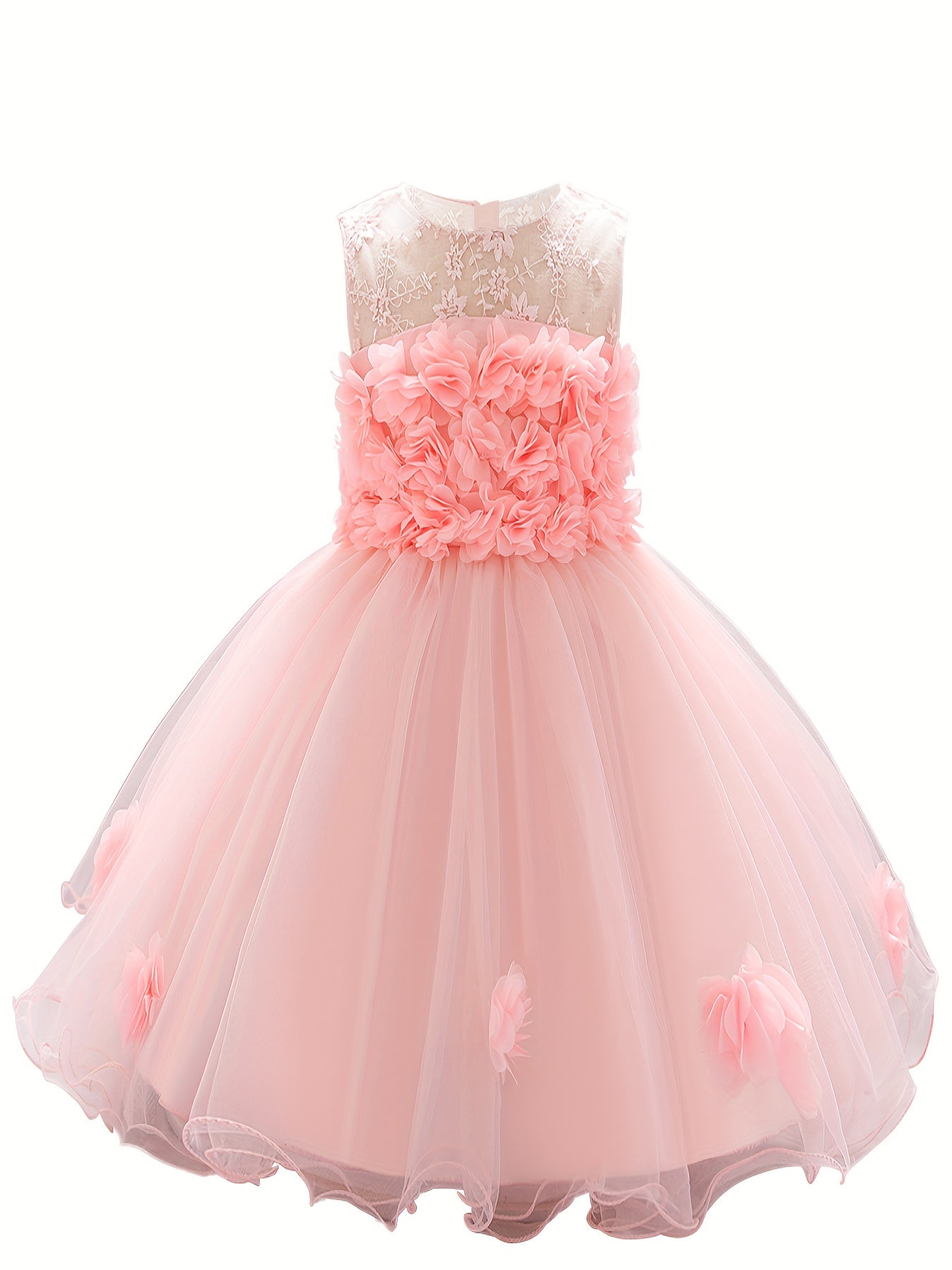 Flower Embroidered Princess Dress for Girls