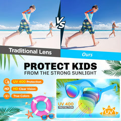 12 Kids' Neon Sunglasses UV400 Protection Pool Party Favors