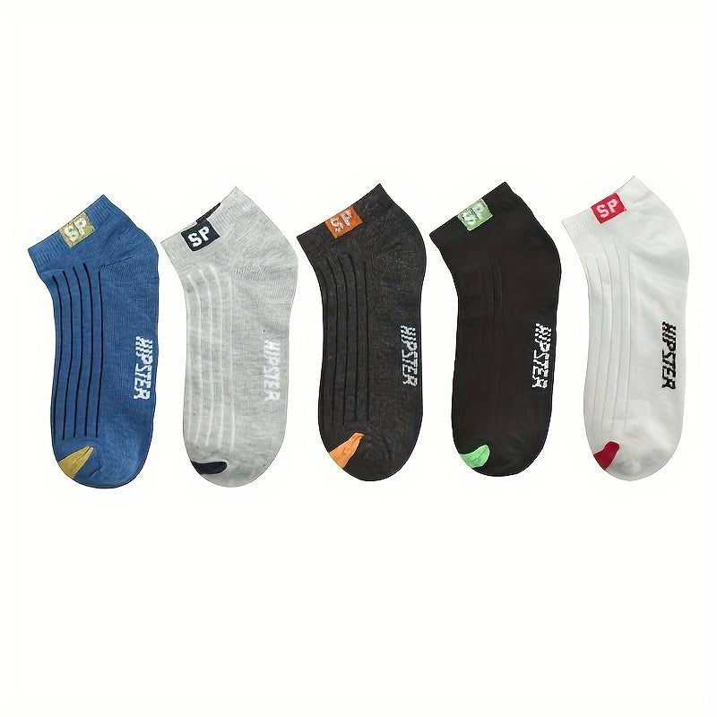 5 Pairs Letter Print Unisex Socks Women's Stockings & Hosiery