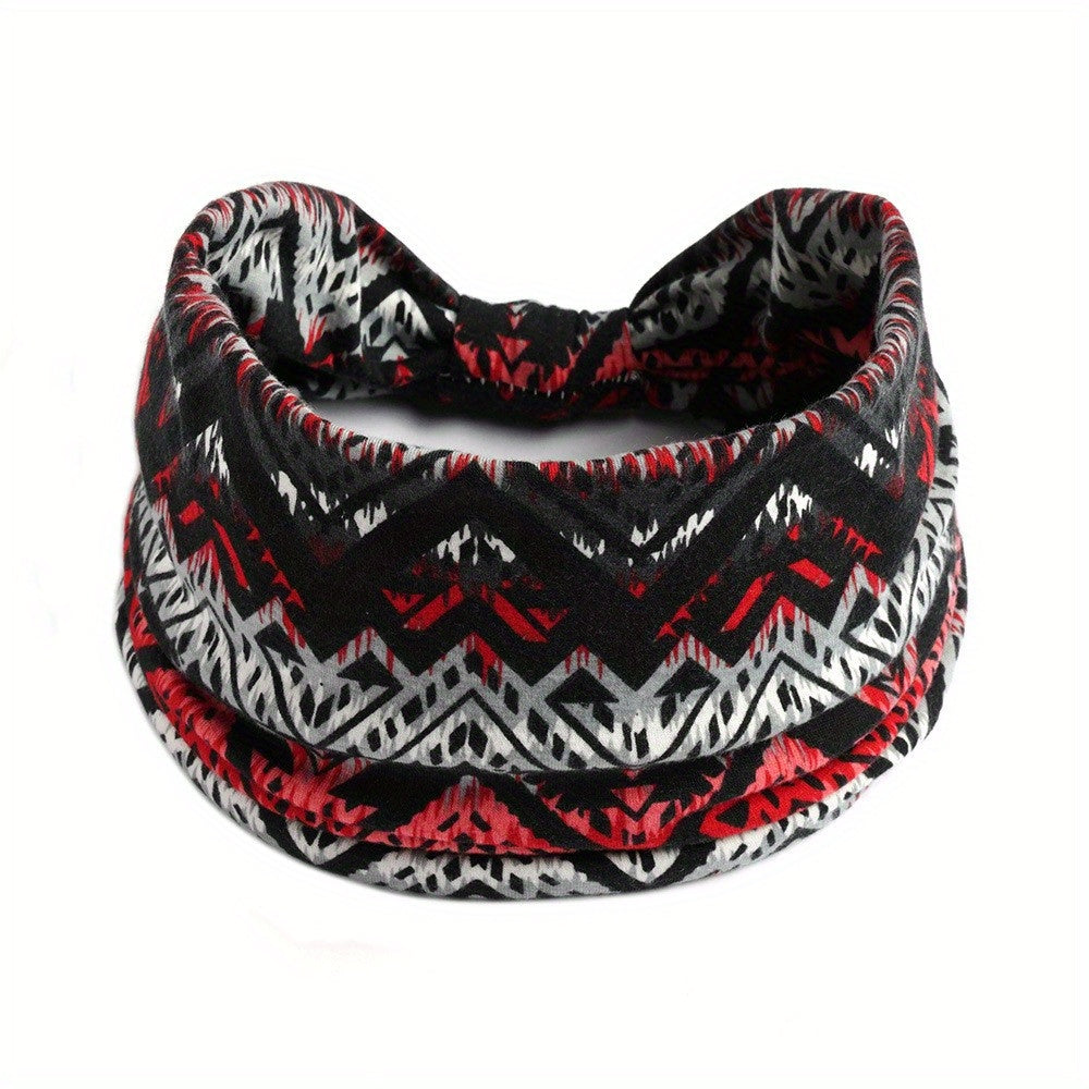 Boho Style Elastic Sports Headband Wide Brim Yoga Headband