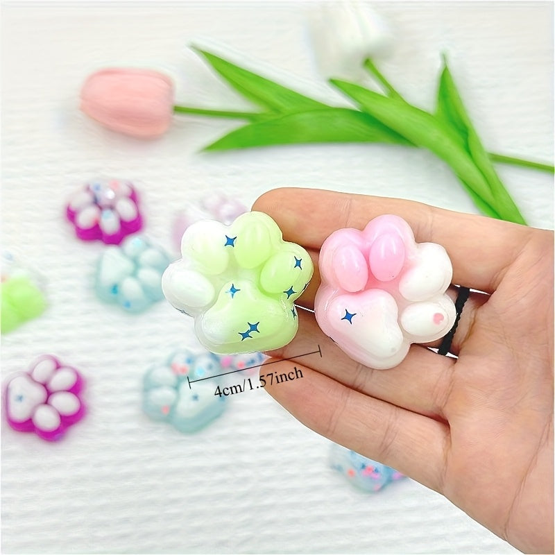 9pcs Gradient Cat Paw Squeeze Toys Set