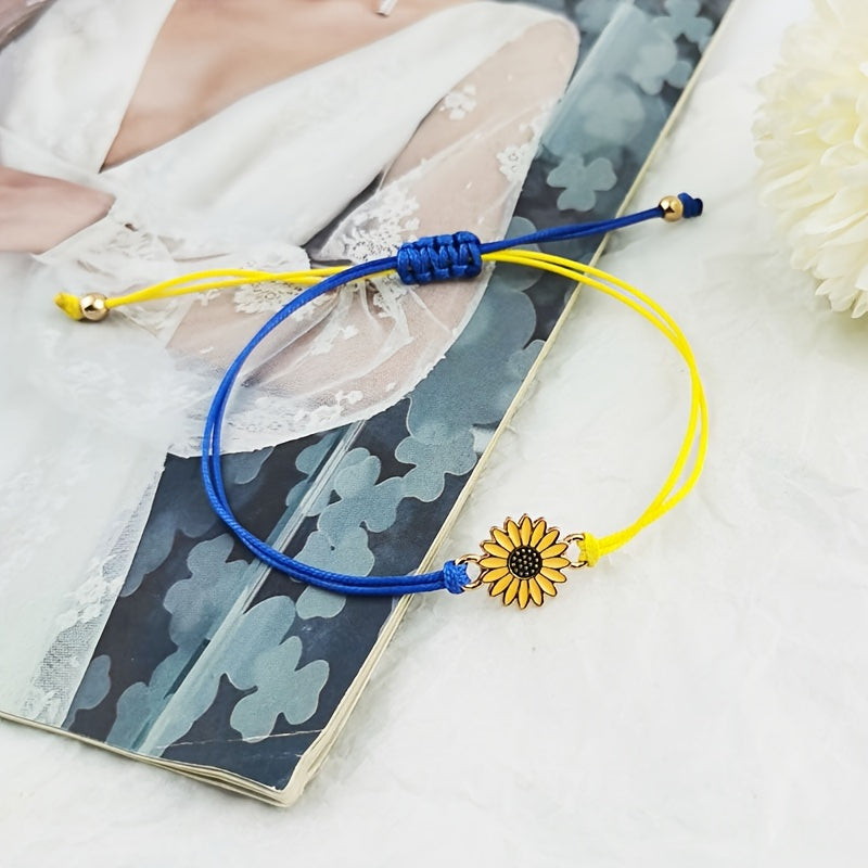 Men's Alloy Sunflower Yellow Friendship Bracelet