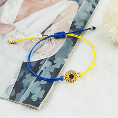 Men's Alloy Sunflower Yellow Friendship Bracelet