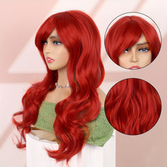 60 96 Cm Long Wavy Wine Red Cosplay Wig Heat Resistant Synthetic Wig