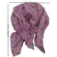 Geometric Paisley Print Turban Breathable Bandana Cotton Lightweight Hijab Hat