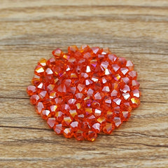 300pcs 4mm Double Cone Pointed Crystal Beads Jewelry Making