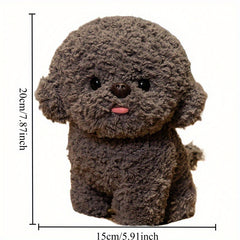 Realistic Bichon Frise Dog Plush Toy - Soft Gray Faux Fur - Perfect Gift