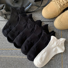 6 Pairs Solid Ankle Socks for Women, Comfy & Breathable Sports Stockings