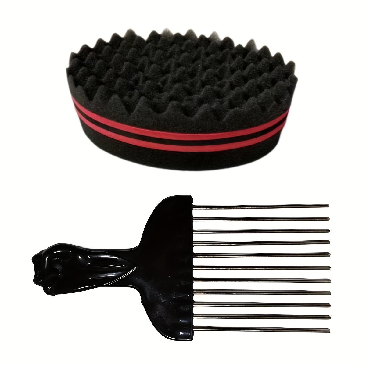 Magic Twist And Curl Sponge Brush Hair Pick Combo Afro Braid Style