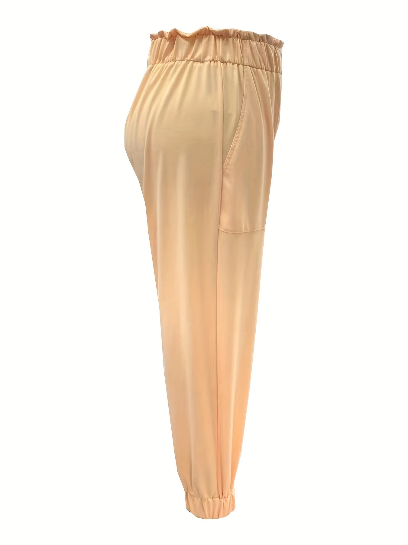  Women's Ruched Elastic Waist Joggers With Pockets