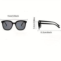 Square Sunglasses Rivet Decor Anti Glare UV400