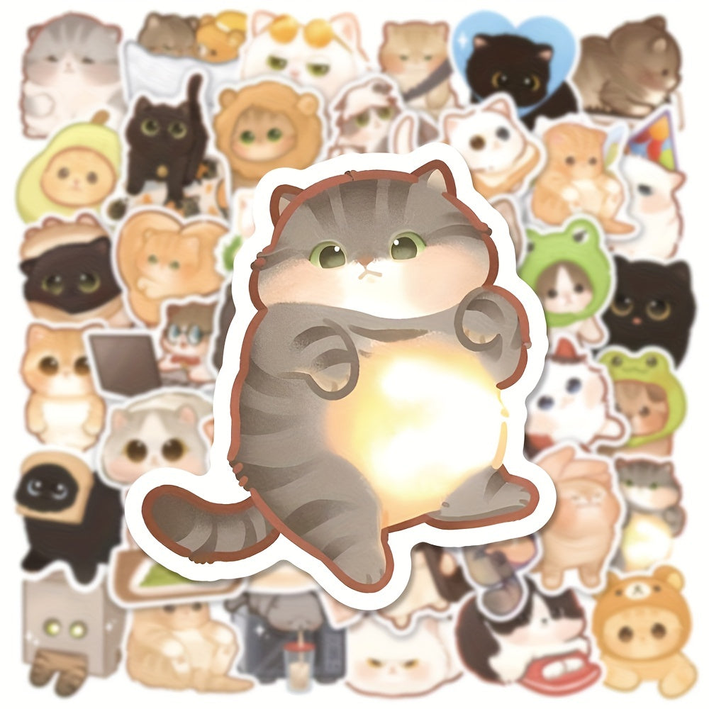 50 Cat Stickers DIY Toys Wall Luggage Laptop Phone Case Skateboard