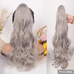 Long Curly Wavy Ponytail Extensions Synthetic Clip In Hair Extensions